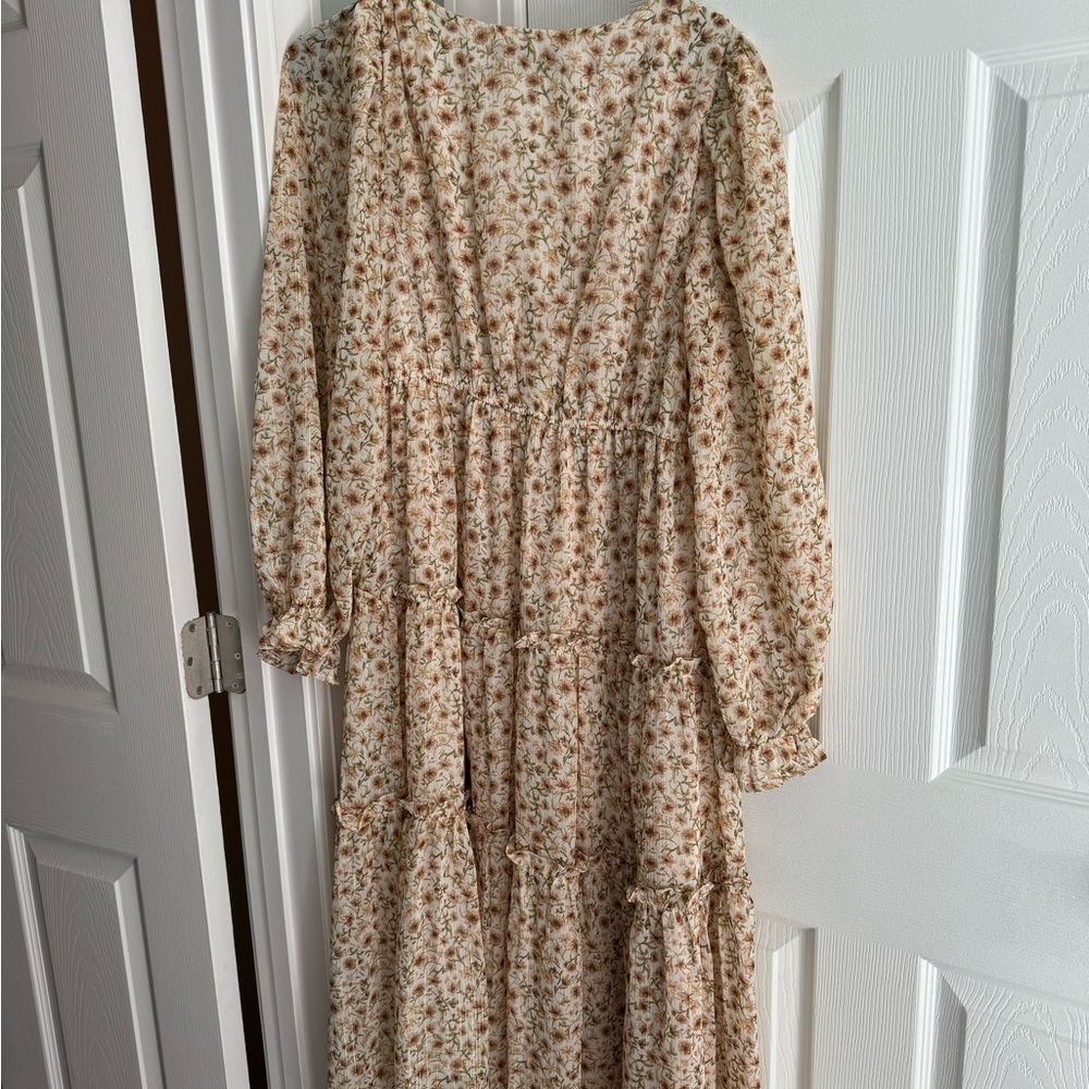 Midi length ivory with floral design size L